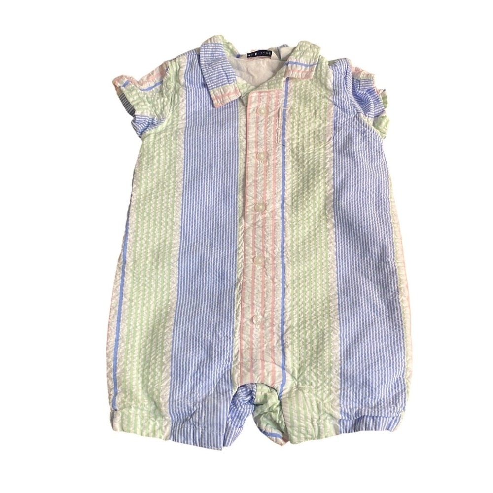 Janie and Jack pastel collar short sleeve baby boy one piece outfit SIZE 3-6M